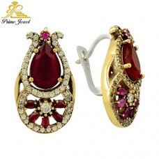 Gümüş Otantik Taşlı Küpe